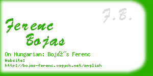 ferenc bojas business card